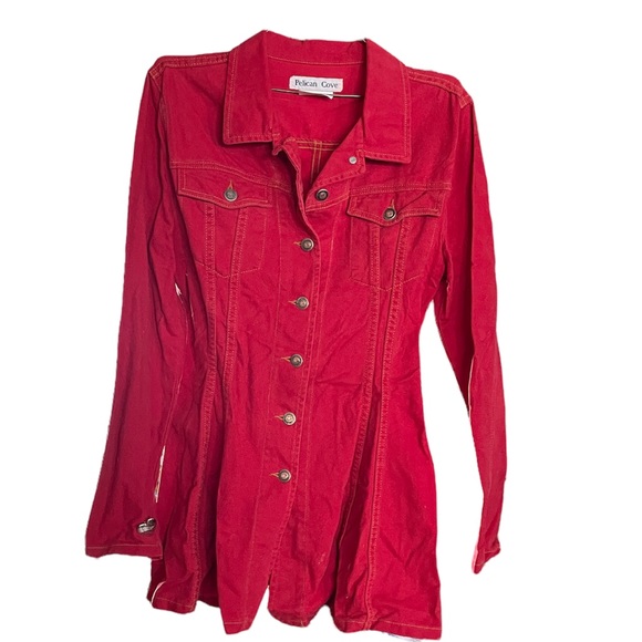 Vintage Red Denim Jacket - Picture 1 of 4